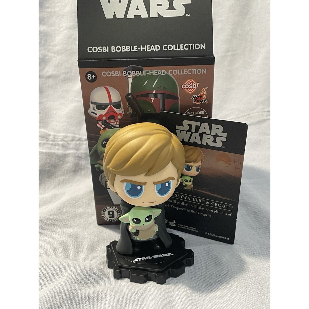 NEW Star Wars Cosbi Bobble Head Series Hot Toys 3" Mini-Figure - Luke & Grogu